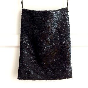 Express Stretch Black Sequined Mini Skirt ~ Perfect for the holidays!